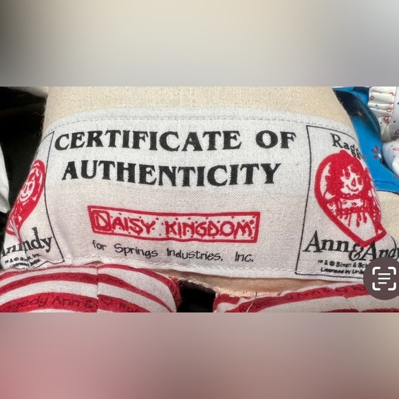 Vintage Raggedy Ann & Andy Dolls From Daisy Kingdom Fabric Patterns. - Picture 8 of 15